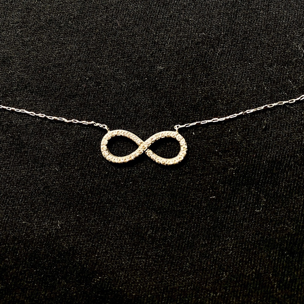 White Gold and Diamond Infinity Necklace
